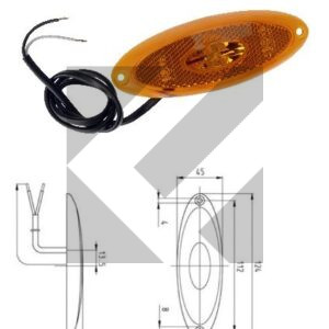 SIDE MARKER  LED 24V 124X45 C/CAVO