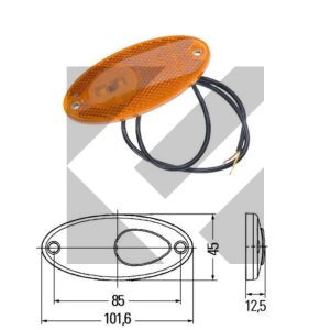 SIDE MARKER OVALE LED 12V