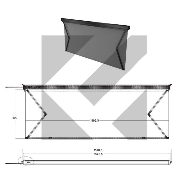 TENDA 24V PARABREZZA 1505X520 MM