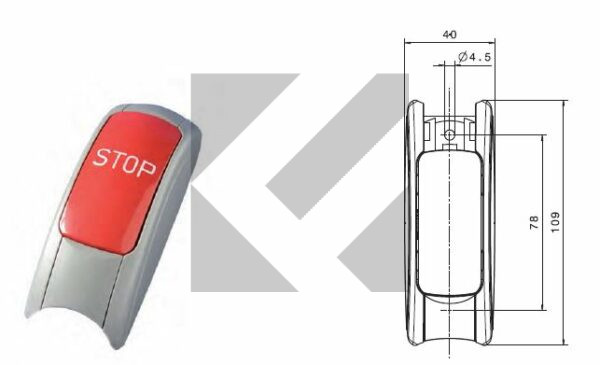 PULSANTE STOP GRIGIO/ROSSO/BRAILLE