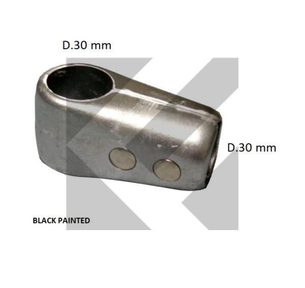 RACCORDO IN DUE PEZZI D.30 NERO
