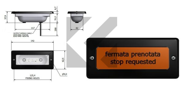 PLAFONIERA LED FERMATA 12/24V142X62
