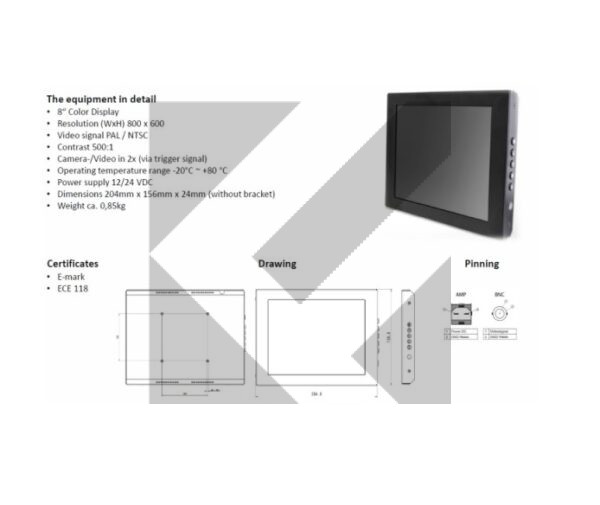 MONITOR LCD 8''