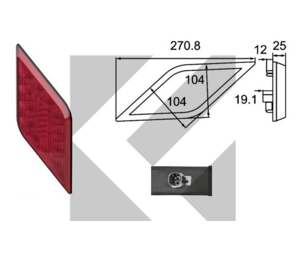 FANALE POST.12/24V LED STOP/POSIZ.DX