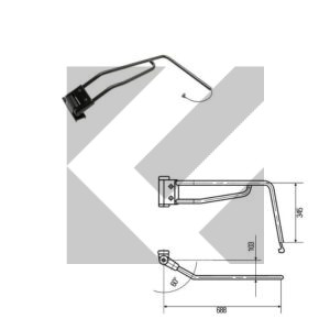 BRACCIO SPECCHIO DX 6P 688MM