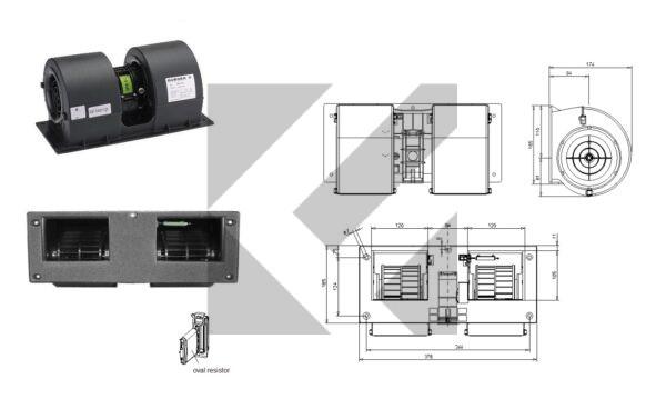 ELETTROVENTILATORE DRG 1200 24V 1-4V