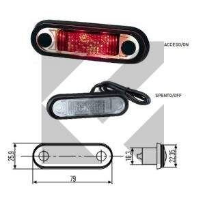 LUCE INGOMBRO POST.LED 12/24V