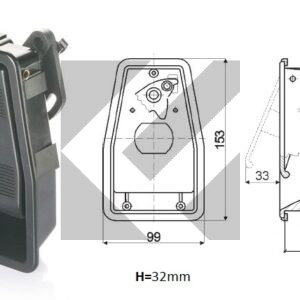 MANIGLIA MANUALE C/CHIAVE H.32MM