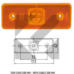 SIDE MARKER LED 24V 110X41