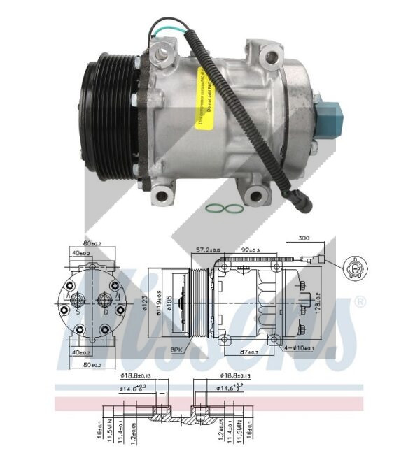 COMPRESSORE SD7H15 R.O. POLY-V8 24V