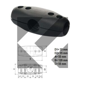 MORSETTO 4 VIE NERO D.35
