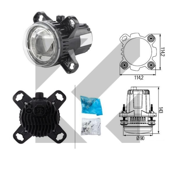 PROIETTORE D.90 CEM 12/24V LED