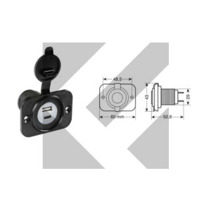 PRESA DOPPIA USB A+USB C 12/2V