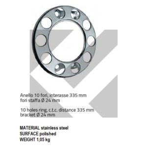 ANELLO TIR 10F INOX INT.335MM