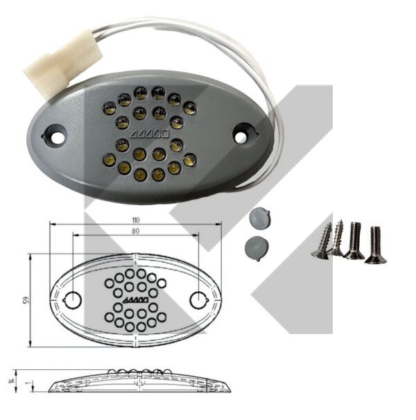 PLAFONIERA GRIGIA RAL 7040 24V 20 LED