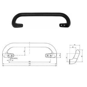 MANIGLIONE NERO PU 477MM