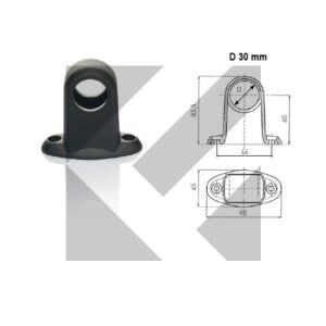 SUPPORTO NERO PASSANTE D.30