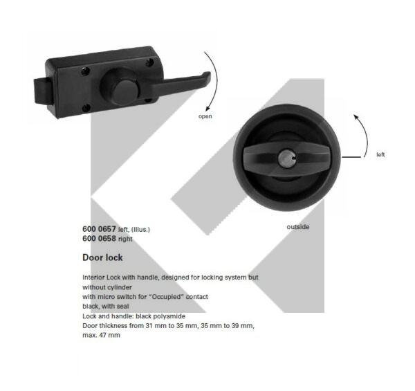 SERRATURA C/MANIGLIA DX S/CHIAVE