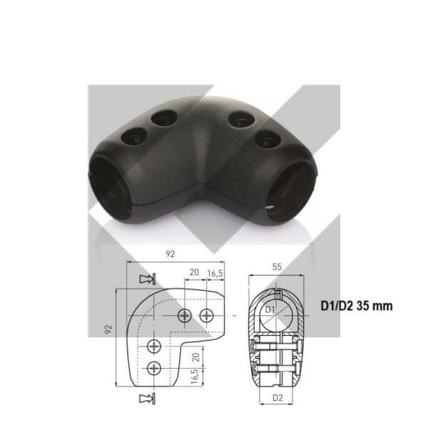 SUPPORTO 90  PVC D.35