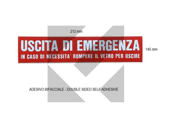 ADESIVO USCITA EM/ROMPERE VETRO BIFACC.