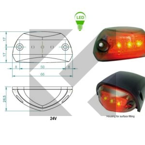 LUCE ING.POST 3 LED 24V MOD.407
