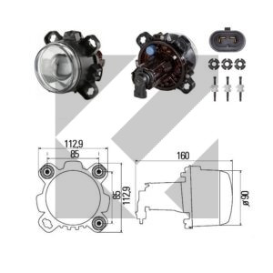 PROIETTORE ANABB. DX/SX H1 24V C/VITI REG.