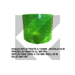 FASCIA RIFLETT.VERDE H.150 MM ROT.50 M (UV:MT)