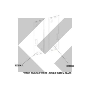CRISTALLO ANTA PORTA VERDE 1860X610MM