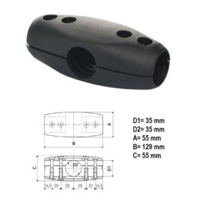 MORSETTO 4 VIE NERO D.35